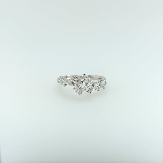 1.08 Total Carat Oval and Pear Cut, Split Shank Diamond Ring