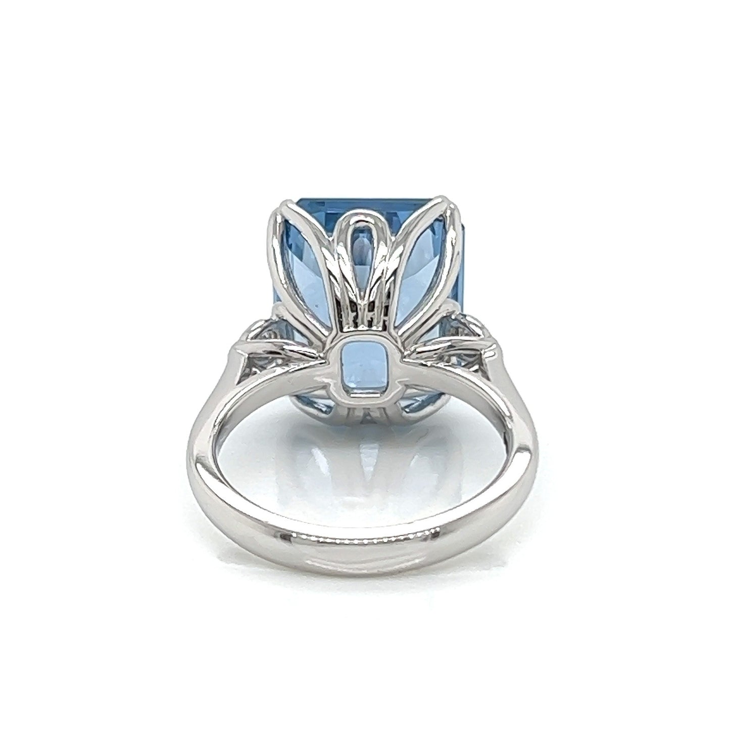 13.50 Carat Topaz and Diamond Cocktail Ladies Ring in 14K White Gold Band