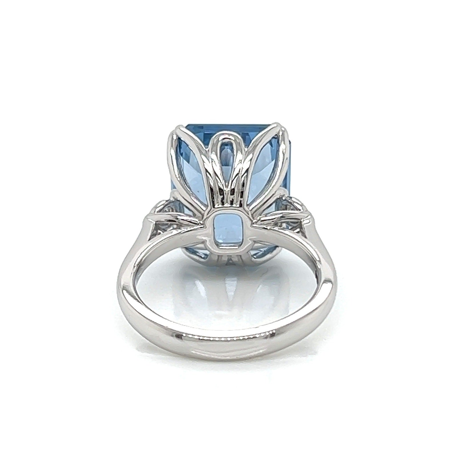 13.50 Carat Topaz and Diamond Cocktail Ladies Ring in 14K White Gold Band
