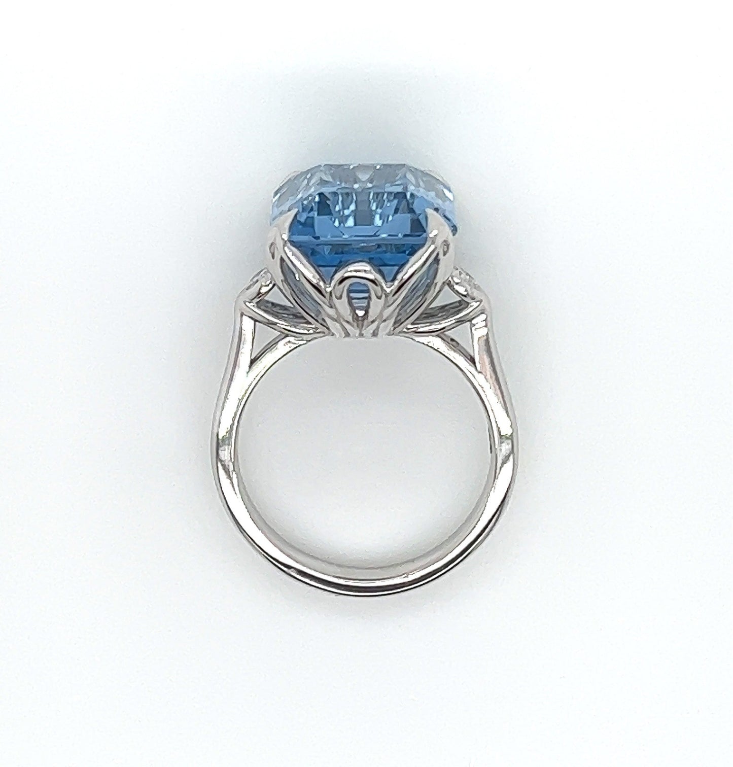 13.50 Carat Topaz and Diamond Cocktail Ladies Ring in 14K White Gold Band