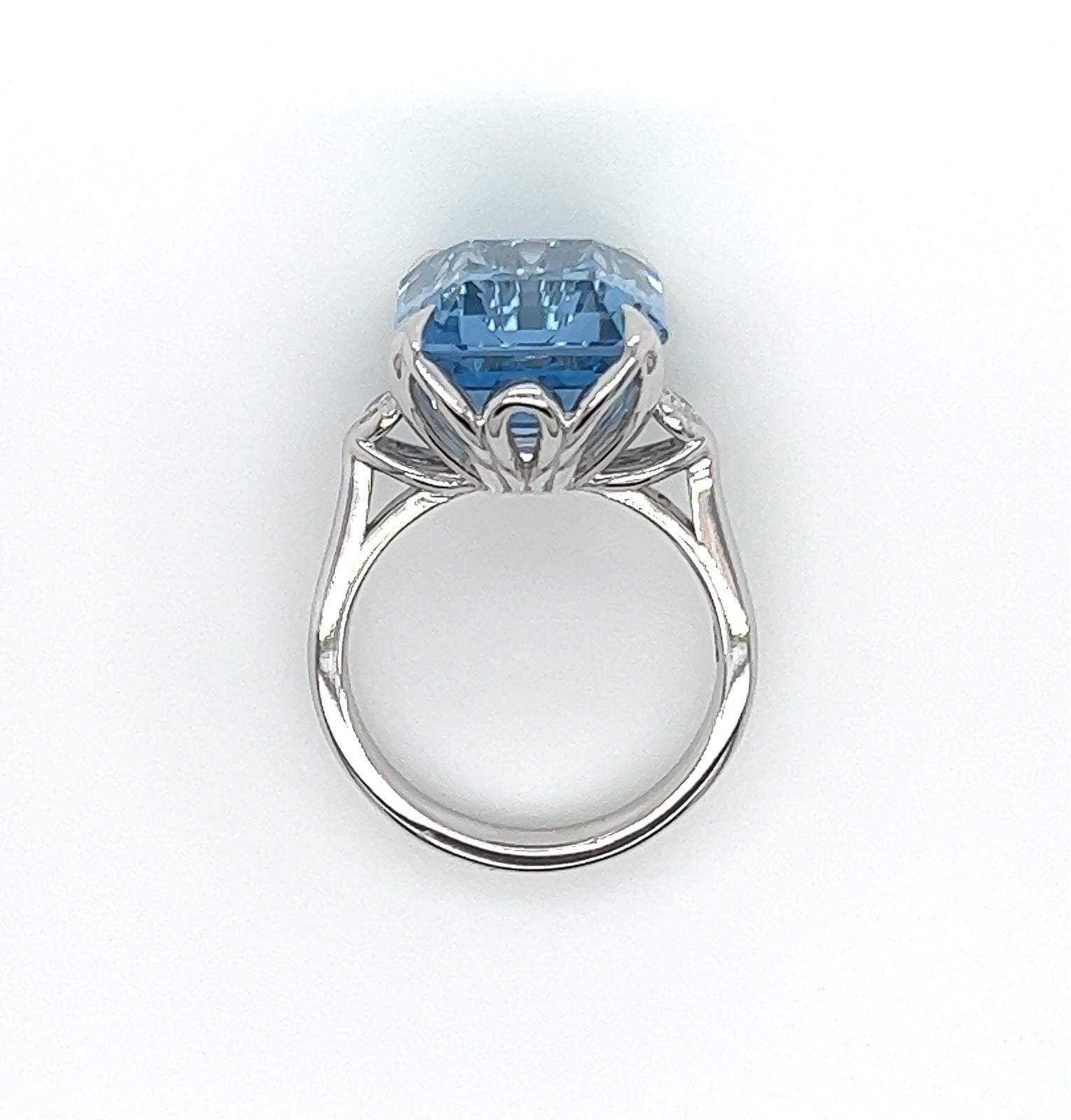 13.50 Carat Topaz and Diamond Cocktail Ladies Ring in 14K White Gold Band