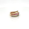 1.09 Total Carat Rainbow Sapphire and Diamond Ladies Ring in 14K Yellow Gold