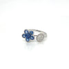 1.94 Total Carat Sapphire and Diamond Ladies Ring in 14K White Gold