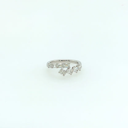 1.22 Total Carat Oval and Emerald Cut, Split Shank Diamond Ring