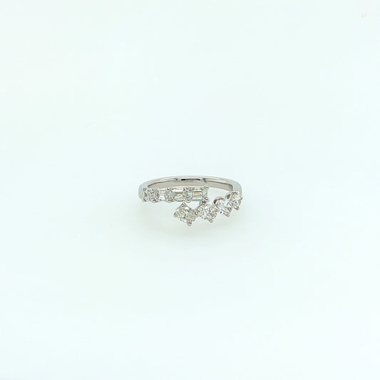 1.22 Total Carat Oval and Emerald Cut, Split Shank Diamond Ring