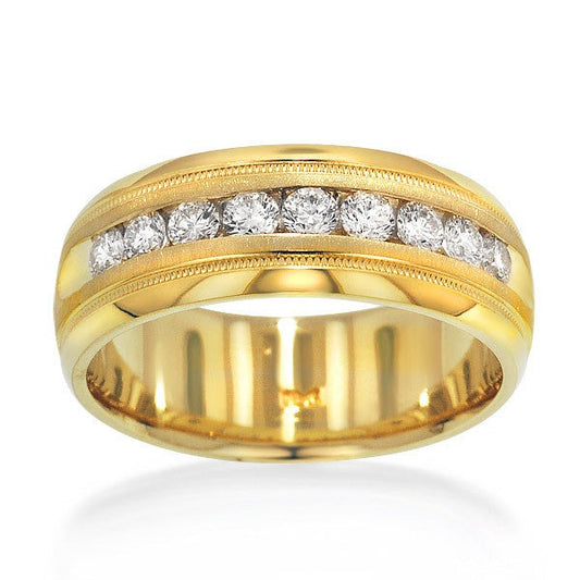 "MENRG01062" 9 Stone Diamond Band in 18K Yellow Gold 0.71 ct. tw.