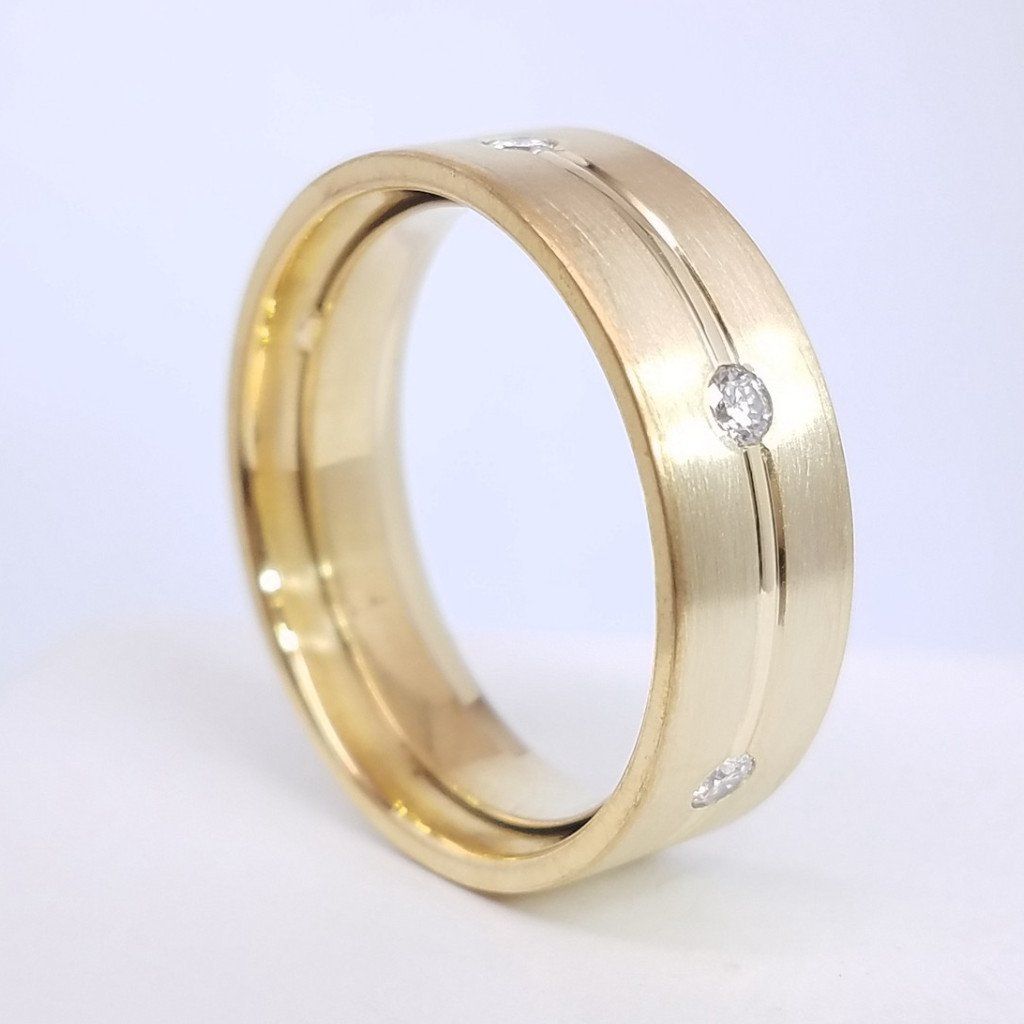 Satin Finish Diamond Ring For Him