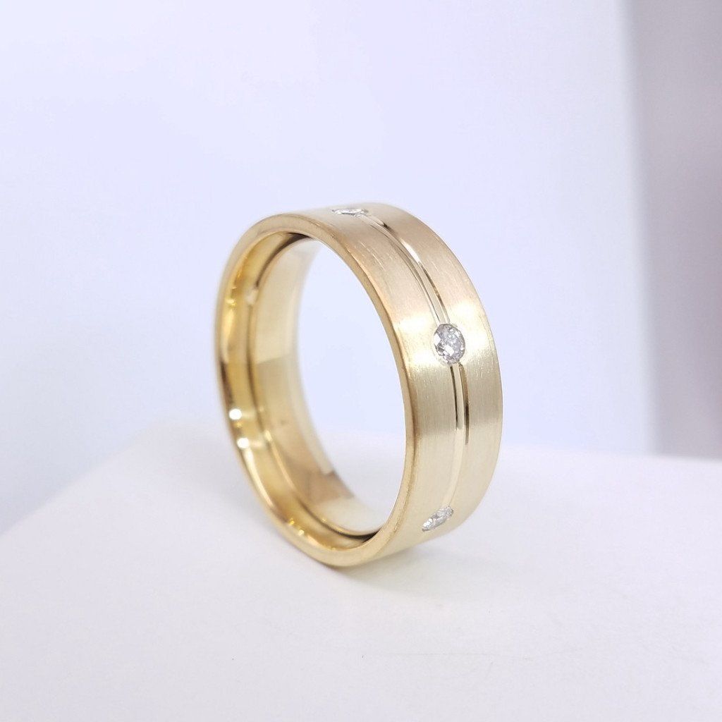 Satin Finish Diamond Ring For Him
