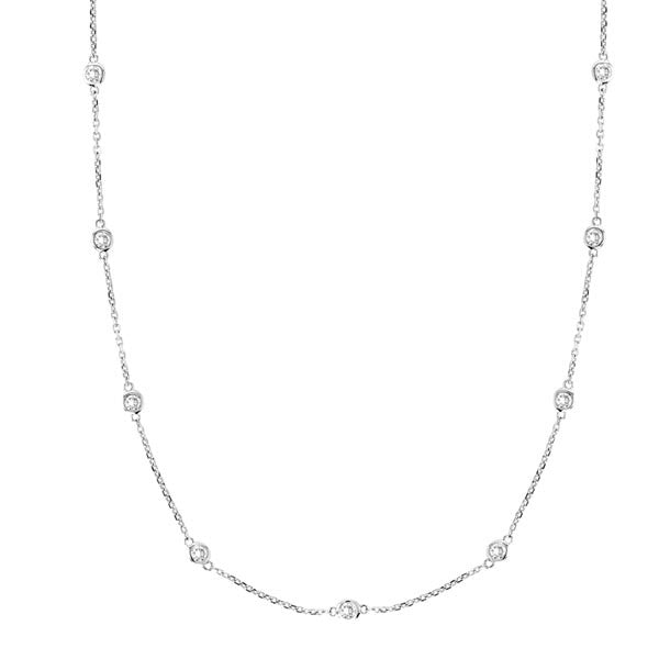 "NECK01040" Diamond By The Yard Necklace in 14K White Gold 2.01ctw