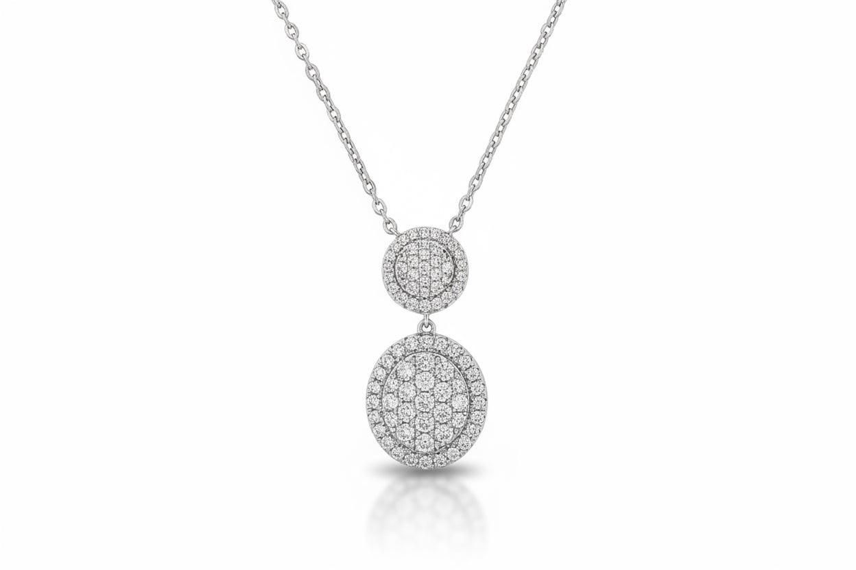 "NECK1001" ROUND DIAMOND NECKLACE IN 14K WHITE GOLD