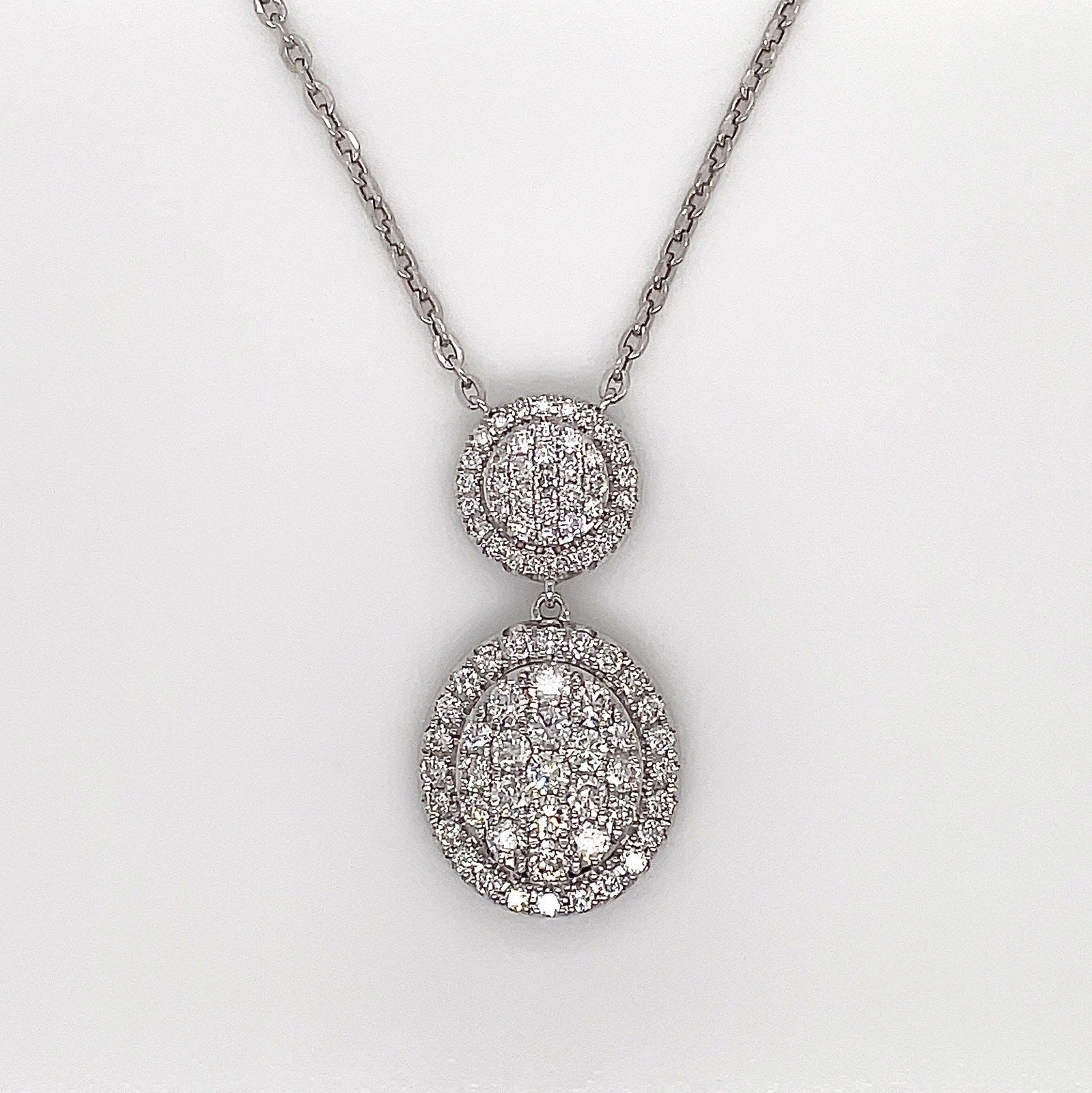 "NECK1001" ROUND DIAMOND NECKLACE IN 14K WHITE GOLD