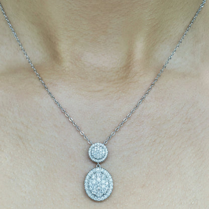 "NECK1001" ROUND DIAMOND NECKLACE IN 14K WHITE GOLD
