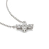 0.65 Carat Flower Shape Diamond Pendant Necklace in 18K White Gold