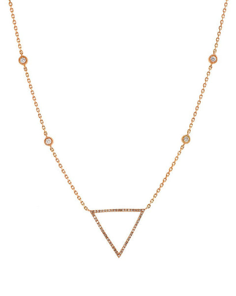 Triangle Diamond Necklace in 14K Rose Gold