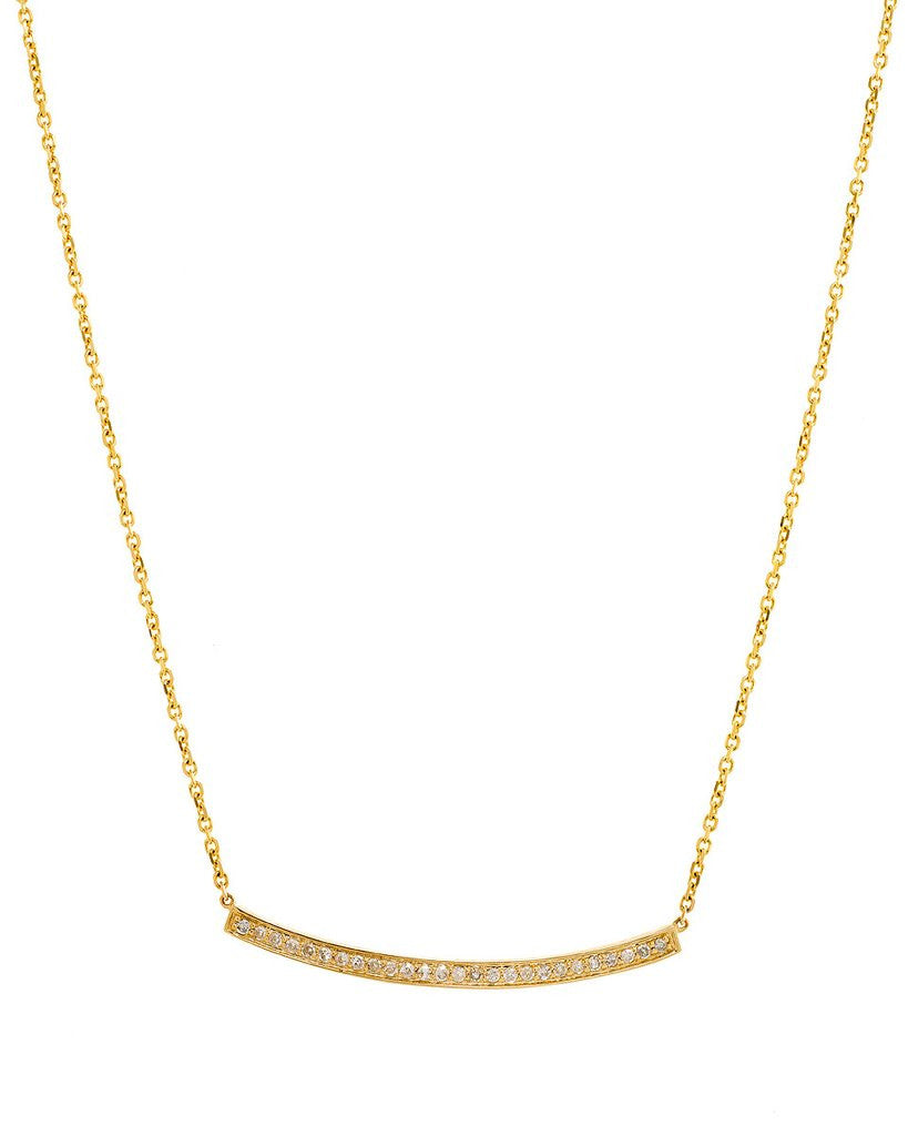 Diamond Bar Necklace in 14K Yellow Gold