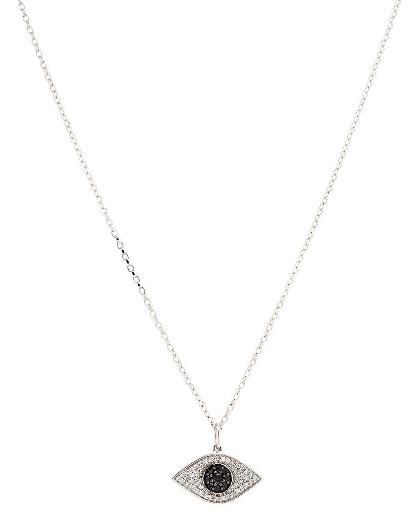 White & Black Diamond Necklace in 14K White or Rose Gold