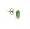 3.31 Total Carat Emerald and Diamond Pushback Earrings in 18K Yellow Gold