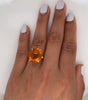 9.23 Carat Orange Topaz and Diamond Cocktail Ladies Ring in 14K White Gold Band