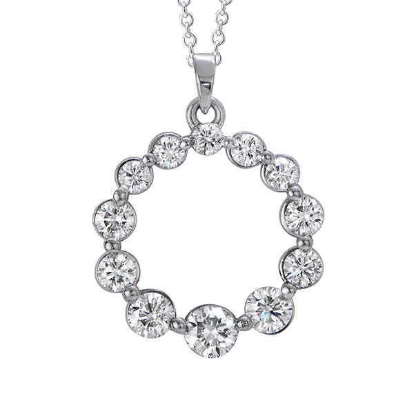 1.82 Carat Round Diamond Circle Of Life Pendant Necklace