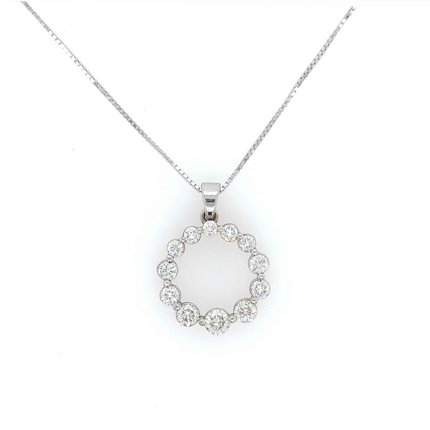 1.82 Carat Round Diamond Circle Of Life Pendant Necklace