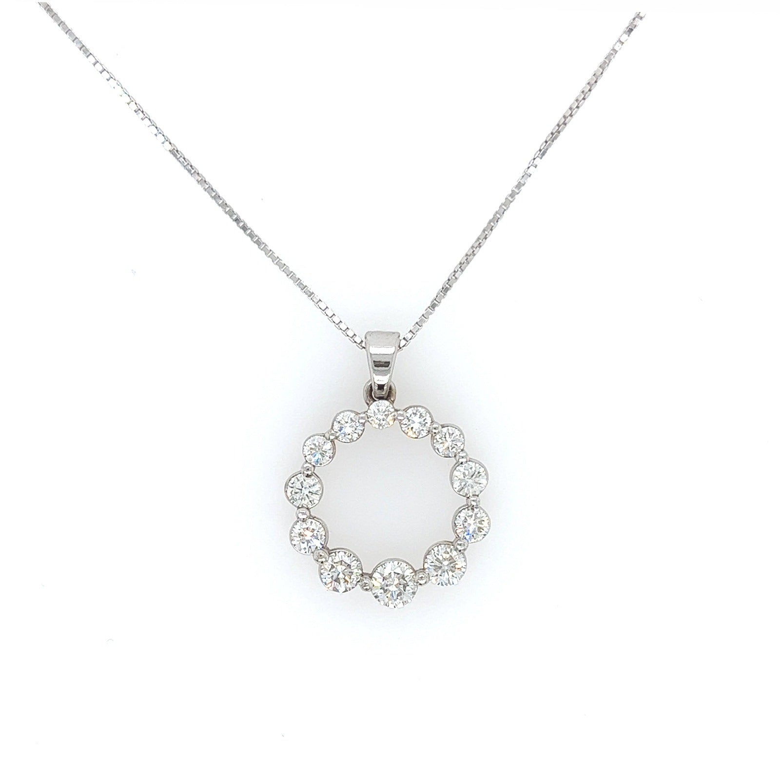 1.82 Carat Round Diamond Circle Of Life Pendant Necklace