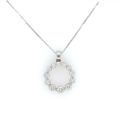 1.82 Carat Round Diamond Circle Of Life Pendant Necklace