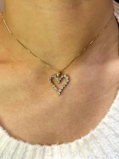0.60 Carat Heart-Shaped Prong-Set Diamond Pendant
