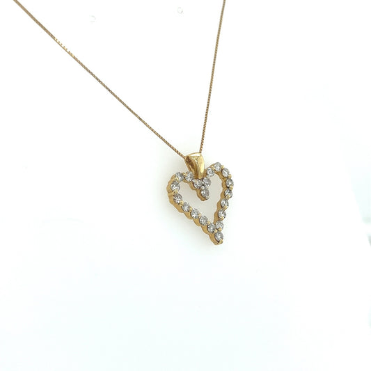 0.60 Carat Heart-Shaped Prong-Set Diamond Pendant