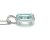 Gorgeous 35.20 Total Carat Emerald Cut Aquamarine Pendant Necklace in a 18 Karat White Gold Chain