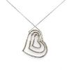 2.50 Carat Triple Heart Diamond Pendant in 14K White Gold