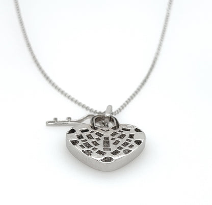 1.23 Carat Heart-Shaped Diamond Pendant in 18K White Gold Chain