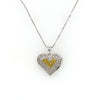 Heart Shape Multicolor Diamond Pendant Necklace in 14K White Gold