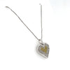 Heart Shape Multicolor Diamond Pendant Necklace in 14K White Gold