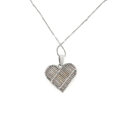 Heart Shape Multicolor Diamond Pendant Necklace in 14K White Gold