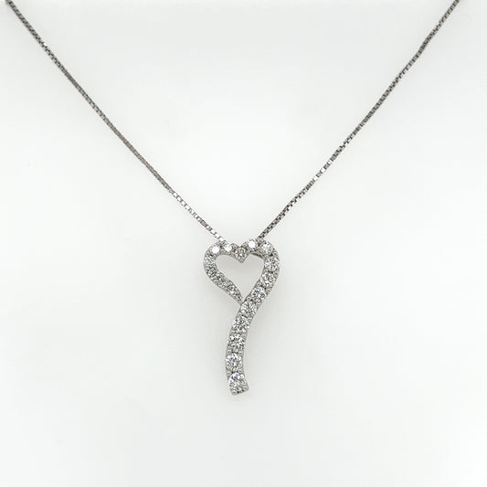 1.14 Carat Heart-Shaped Prong-Set Diamond Pendant
