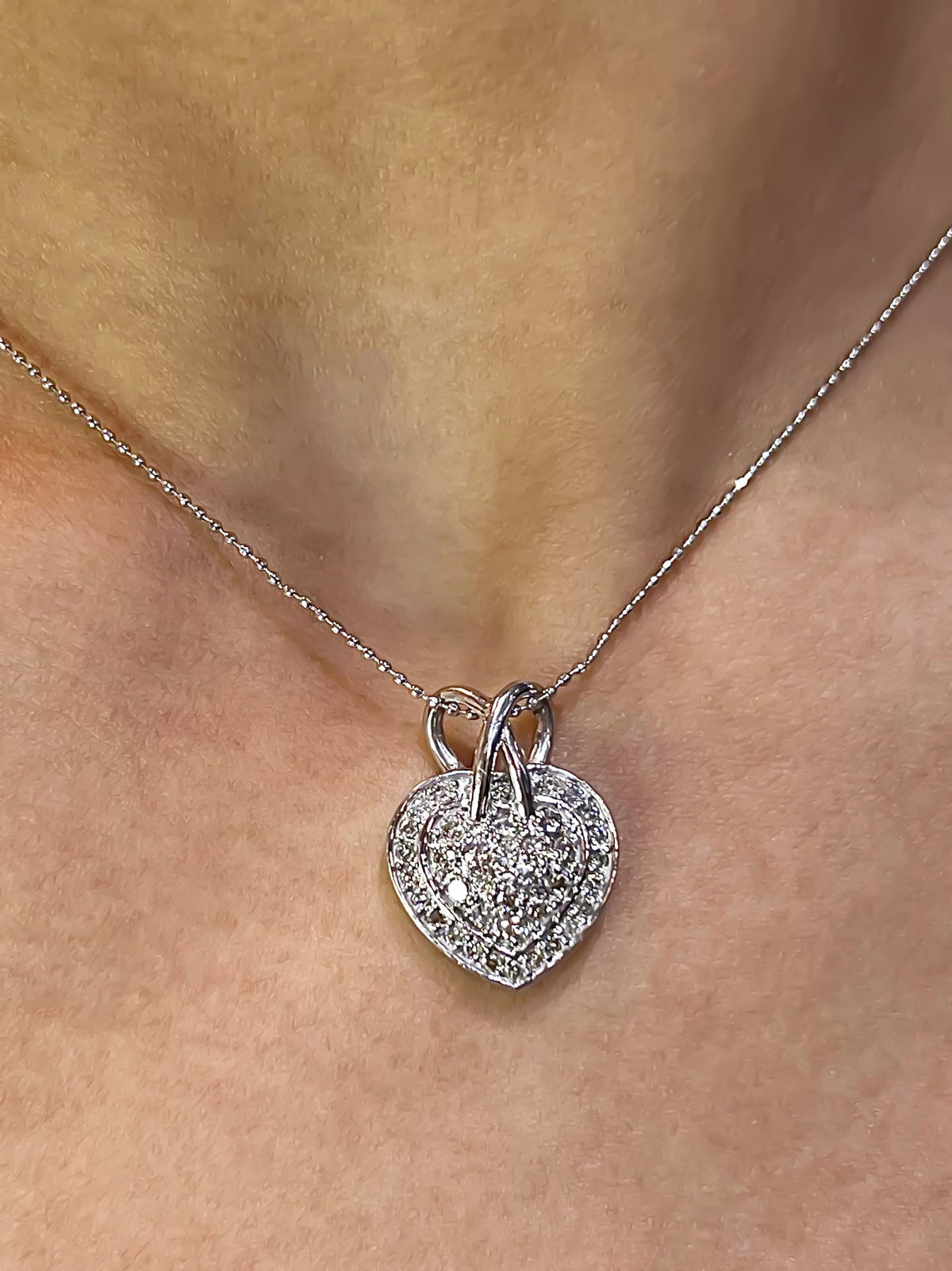 0.51 Carat Heart-Shaped Diamond Cluster Pendant