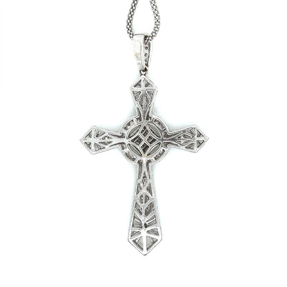 1.0 Carat Mixed Cut Holy Cross Diamond Pendant Necklace