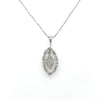 1.0 Carat Marquise Shaped Diamond Pave Pendant - White Gold Vintage Style Pendant
