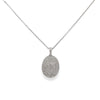 0.75 Carat Pave Set Oval Diamond Necklace in 14K White Gold