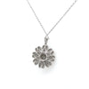 1.00 Carat Pave-Set Diamond Flower Motif in 14K White Gold