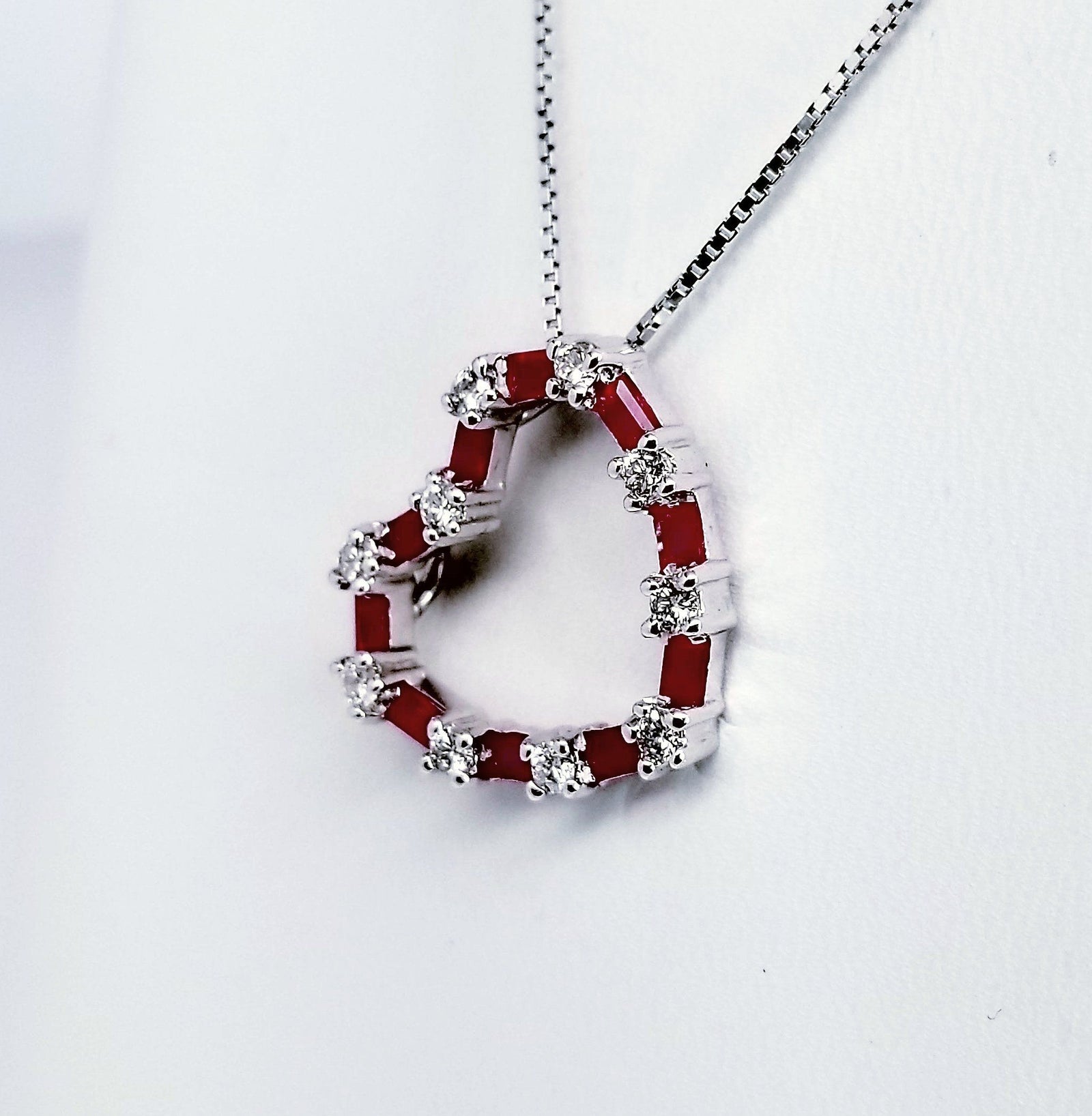 "PEND01143" Ladies Diamond Pendant with Rubies