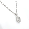 1.0 Carat Square Diamond Pendant Necklace in 14K White Gold