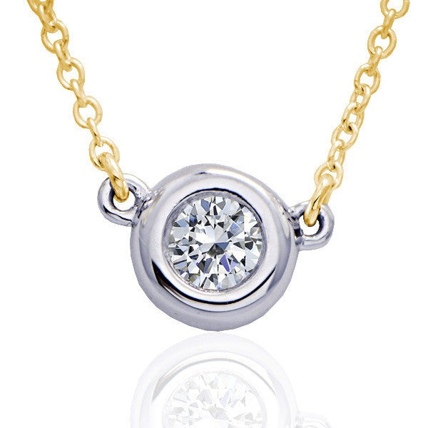 "PEND01636" Solitaire Diamond Bezel Pendant