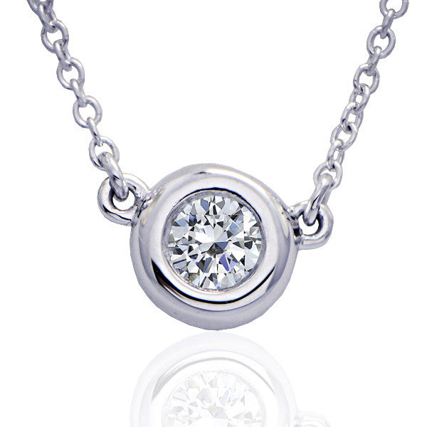 "PEND01636" Solitaire Diamond Bezel Pendant