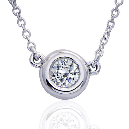"PEND01635" Round Diamond Solitaire Pendant