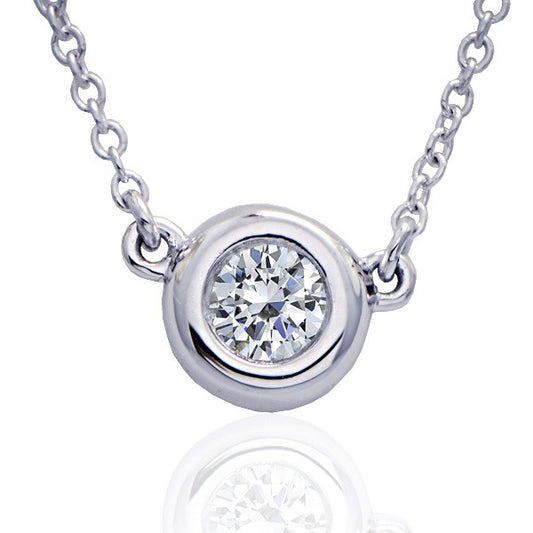 "PEND01635" Round Diamond Solitaire Pendant