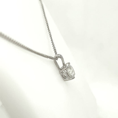 1.19 Carat F Color, SI2-I1 Clarity Diamond Pendant in 18K White Gold - On 16" Chain