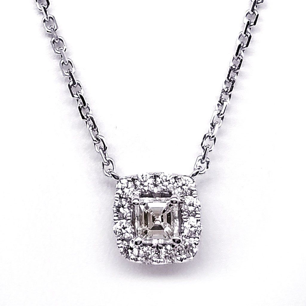 Real Diamonds Gold Asscher Cut Lab Grown Diamond Tennis Necklace 16 inch,  Weight: 46 Tcw at Rs 963258 in Surat