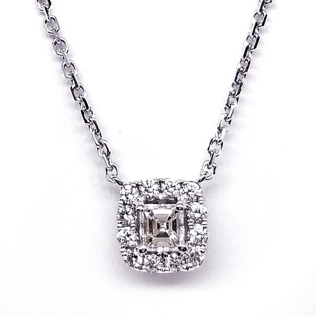 "PEND01665" Asscher Cut Diamond Pendant