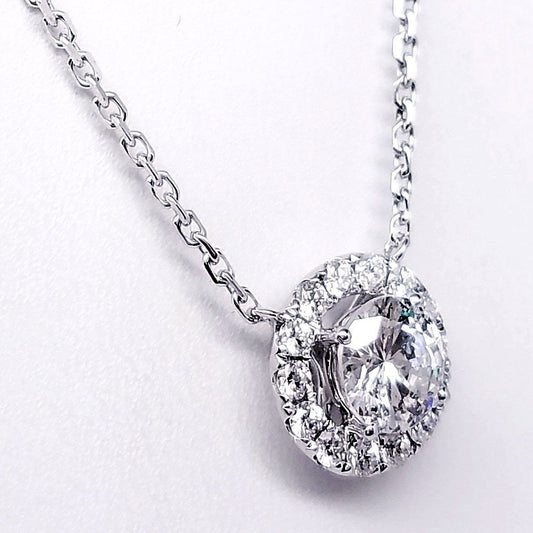 "PEND01668" 18K White Gold Round Diamond Pendant